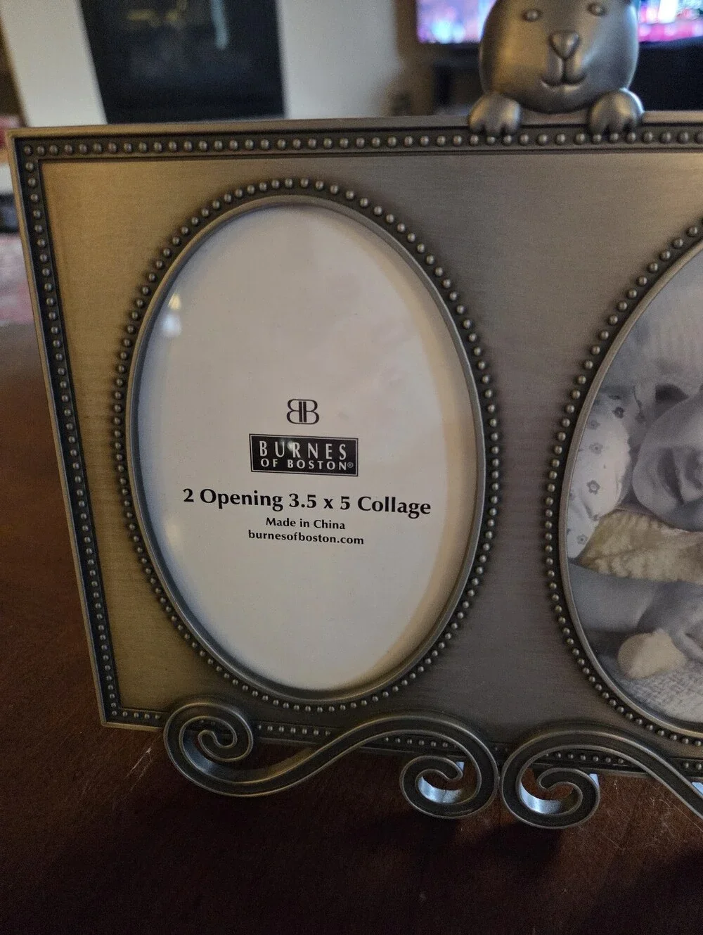 Burnes Of Boston Pewter 2 Oval Photo Opening Picture Frame